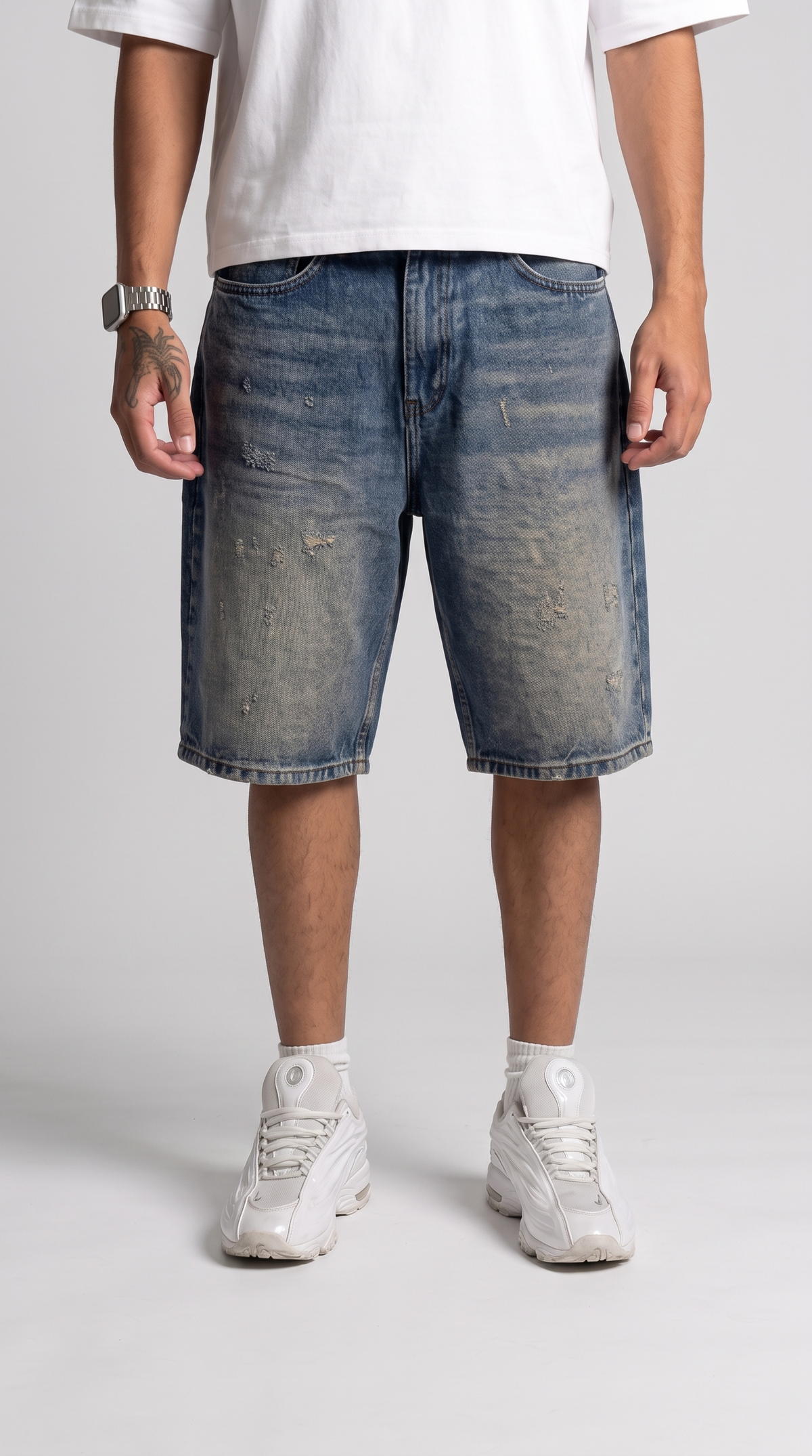 Short Délavé Bleu