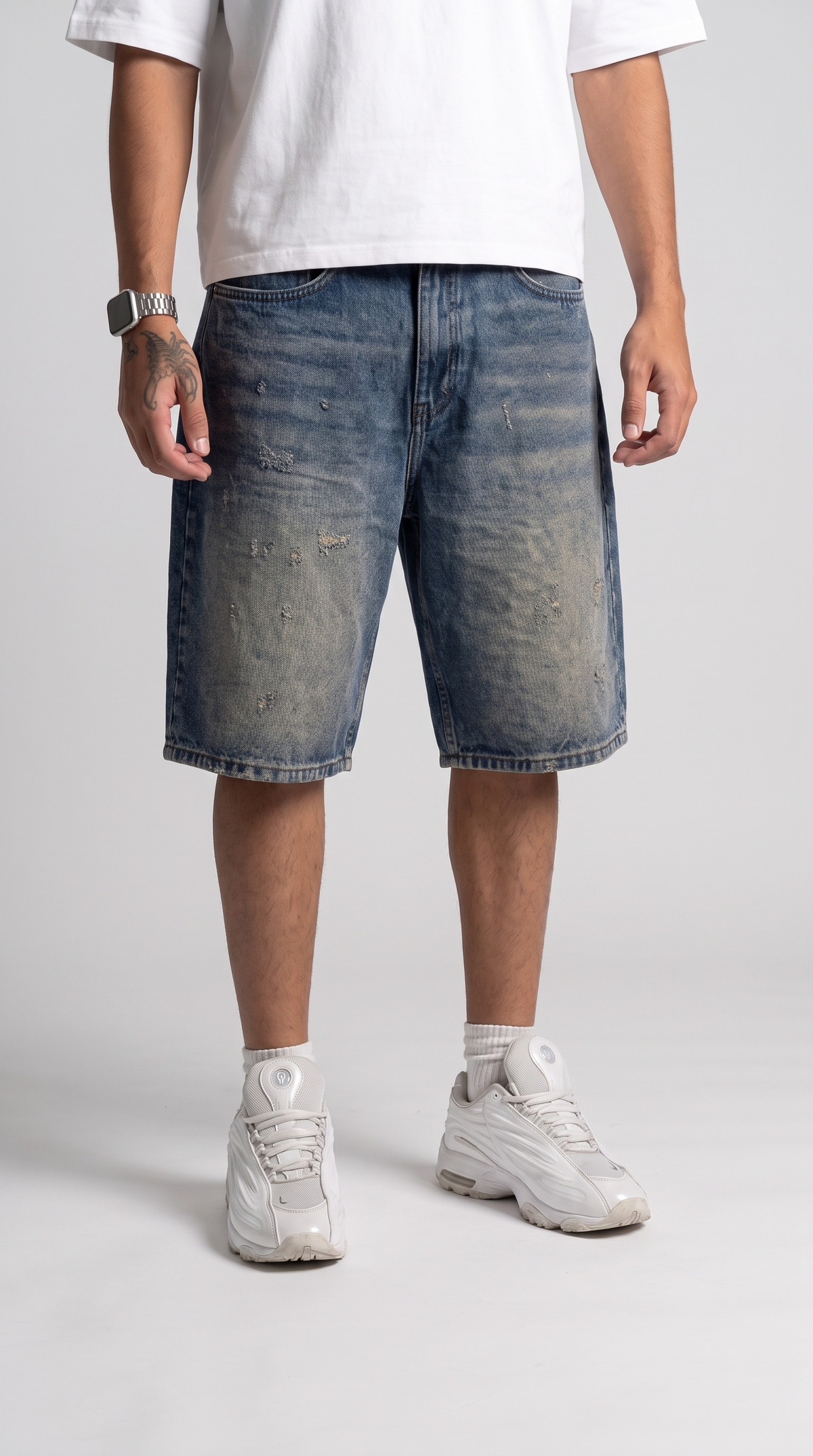 Short Délavé Bleu